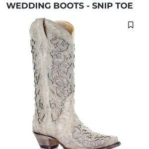 Corral Beige Embellished Heeled Boots